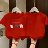 Verão de 2026 Nova Roupa Infantil Fofa para Meninas Versátil Casual Estampa de Padrão Top 100% Algodão Moda Camiseta de Manga Curta