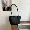 2026 Nova Moda Estilo Coreano Retrô Bolsa Tote Tecida de Alta Qualidade Nicho Francês Bolsa de Ombro Transversal