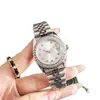 Reloj de Pulsera de Acero con Cinco Eslabones Dorados y Tachonado de Diamantes con Calendario, Reloj de Cuarzo para Mujer, Al Por Mayor, Movimiento Japonés Miyota