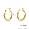 Hebilla de Oreja de Acero Inoxidable con Perlas Redondas Estilo Nuevo Retro Europeo y Americano Pendiente de Aro Pendiente de Oreja Titanio Chapado en Oro Elegante Joyería Ligera de Lujo Pendientes Elegantes para Mujer