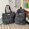 Mochila de estilo coreano con estampado de estrellas: ligera, versátil, moderna, adecuada para estudiantes de secundaria y preparatoria, con gran capacidad y se puede llevar como bolso de hombro o bolso de mano