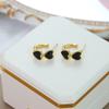 Novo Duplo Amor C- em forma de Brinco Moda Elegante Internet Celebridade Brincos High-end Ear Studs Simples All-match Brincos em forma de coração