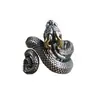Anel de Cobra Vintage Desgastado Anel de Prata 925 Design de Nicho Anel de Cobra Joias de Prata Cobra do Zodíaco Estilo Masculino Venda por Atacado do Fabricante