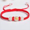 Pulseira de corda vermelha do zodíaco de pérolas noturnas noctilucentes para homens e mulheres, contas de transferência de ano de nascimento de bebê de casal