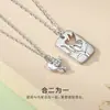 Collar Personalizado Tichia de Eucalipto Azul y Pareja de Pájaros Plata de Ley S925 Diseño de Bosque Nicho Colgante Empalmado Cadena para Clavícula