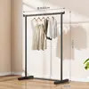 Perchero vertical de pie para dormitorio, perchero multicapa para interior de dormitorio estudiantil con barra secadora de ropa engrosada