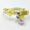 Collar para mascotas con lentejuelas de flores coloridas, bola de cristal hecha a mano, collar de flores multicolor macarrón, suministro mayorista transfronterizo