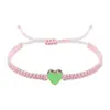 Pulseras de Moda Europeas y Americanas, Pulseras Ajustables para Parejas en Forma de Corazón de Aleación con Goteo de Aceite, Pulseras Transfronterizas Hechas a Mano en Stock