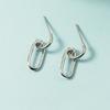 Pendientes de estilo frío para mujer, pendientes geométricos sencillos, pendientes elegantes de celebridades de Internet francesas, nueva joyería de moda, pendientes cortos