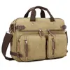Maletín de Cuero Genuino Canvas para Negocios Transfronterizos Bolso Cruzado Portátil Multifuncional Bolsa Grande para Computadora Bolsa de Viaje Casual