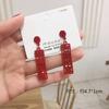 Brincos Estilo Chinês Gong Xi Fa Cai Vermelho Sorte Longos Novos Novos Novos Ano Versátil Elegantes Bijuterias Mulheres