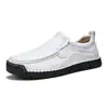 Comércio Exterior Transfronteiriço Tamanho Grande Sapatos Masculinos Costurados à Mão Primavera Novo Casual ao Ar Livre Masculino Slip-On Mocassins de Couro