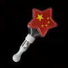 Dia Nacional Luminoso Estrela de Mão Estrela Bastão Estrela de Cinco Pontas Coração Cristal Marca Bastão de Luz Lâmpada de Mão para Performance Deve Auxiliar Bastão de Flash