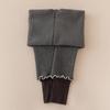 Leggings Gruesos Forrados de Polar para Niñas con Puños de Calcetín para Otoño e Invierno, Calcetines Apilados Tejidos, Medias de Nueve Puntos para Niños