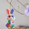 Producto Nuevo de Pascua Transfronterizo Figura Plana Acrílica Conejo Lindo Adorno para Colgar en el Coche Decoración de Navidad Acción de Gracias