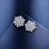 Pendientes de Aguja de Plata S925 Douyin para Mujer, Nuevos Pendientes de Molinillo Pequeño Giratorios, Pendientes Sencillos de Yiwu de Lujo Ligero con Diamantes Completos