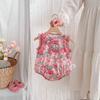 Ropón de Verano Estilo Chino Delgado con Flores Holgado sin Mangas para Bebé Niña Bebé Recién Nacido Fresco