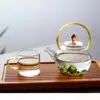 Fabricante Personalizado Olla de Vidrio de Borosilicato Resistente al Calor Mini Olla con Viga Elevadora Resistente a Altas Temperaturas Set de Té Verde para el Hogar