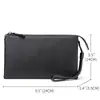 Bolso Nuevo de Gran Capacidad Bolso de Mano para Hombre Bolso de Mano de Cuero Genuino Casual de Negocios Piel de Vaca Bolso para Llaves y Teléfono Móvil