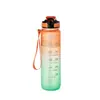 Copo Caneca Degradê Alto Valor de Cor Esportes ao Ar Livre Fitness Copo de Plástico Grande Capacidade Fosco Portátil Copo com Canudo