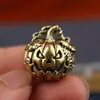 Pingente de Abóbora de Latão Artesanato em Metal, Acessório para Pulseira e Colar, Ornamento Decorativo de Halloween de 2,1 cm