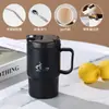 Taza de café de acero inoxidable con cuchara, taza aislante de alto valor de color, gran capacidad con pajita, taza, taza, logotipo de regalo