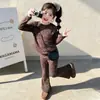 Conjunto de dos piezas estilo coreano para niña con estampado de leopardo, primavera y otoño 2026, elegante, elástico, cómodo, para salir