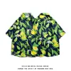 Roupas de coco Sanya plus size, camisa solta de casal hip-hop, manga curta, mahjong, flor, estilo retrô Hong Kong, estilo japonês para homens e mulheres