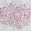 Cuentas Redondas de Plástico Color AB Chapado, Cuentas Sueltas, Pulseras Hechas a Mano para DIY, Cadenas para Teléfono Móvil, Materiales para Joyería, Cuentas