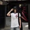 Camiseta de Manga Corta con Hombro Caído para Hombre y Mujer con Estampado de Cruz, Camiseta Básica Holgada Casual de Manga Media para Verano, Top Versátil