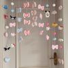 Cortina Decorativa Kloomi Borboleta Menina Coração Laço Menina Coração Desenho Animado Fofo Cortina de Porta Cortina Decorativa Pendurada