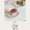 Lento como la antigua taza de cerámica francesa y platillo tetera traje vintage rosa conejo niña corazón café té de la tarde alto valor de color