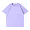 Comercio Exterior Sitio Web Independiente Transfronterizo Tops para Mujer Cuello Redondo Manga Corta Estampado de Letras de Dibujos Animados Camiseta de Algodón Camiseta Casual de Verano