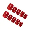 Uñas Portátiles de Color Sólido Rojo Ojo de Gato Transfronterizas Europeas y Americanas, Forma Cuadrada Mediana, 24 Piezas, Piezas de Uñas Portátiles Desmontables