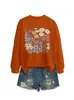 Amazon eBay sitio independiente moda casual elegante mujer rojo, amarillo, blanco, morado floral otoño e invierno sudadera