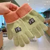 Guantes de Dedos Lindos para Niños Niñas Invierno Prueba de Frío Cálido Juego de Cinco Dedos Conjunto Completo de Dedos Tejido para Bebé Niños de Invierno