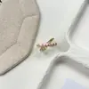 Anillo de Cruz de Diamantes Completos Personalidad Zirconia Nuevo de Verano para Mujer Esmalte de Goteo Temperamento Moda Tendencia Estilo Frío Anillo Dedo Índice Nicho