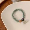 Pulsera elástica de cristal con hebilla de ágata y ping-pong de TikTok, elegante pulsera de moda nacional para compañeras de clase y mejores amigas, para mujer.