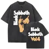 Camiseta Lavada de la Gira de la Banda de Rock Heavy Metal Black Sabbath Camiseta de Ozzy Osbourne Verano Unisex