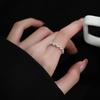 Anillo Beanie de Plata Esterlina s925 Anillo Femenino Diseño Nicho ins Geometría Minimalista Cuenta Redonda Irregular Anillo Abierto
