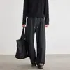 Pantalones Casuales de Pierna Ancha con Cordón Azul Marino 2026 para Hombre, Corte Holgado, Pantalones Rectos con Caída, Estilo Japonés, Pantalones Relajados con Corte Curvo para Otoño e Invierno