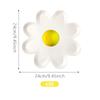 Girasol Blanco Manchado Estampado en Caliente Vajilla Desechable Plato de Papel con Forma Especial Servilleta de Papel Vaso de Papel Set de Decoración para Suministros de Fiesta
