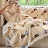 Cachorrinho Creme Outono/Inverno Cobertor de Soneca para Escritório Lã de Cordeiro Desenho Animado Fofo de Menina Manta Cachecol Quente