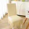 Funda de silla de vellón polar engrosada de una sola pieza, funda de silla elástica todo incluido con volantes, funda para respaldo de silla de hotel, cubierta integrada para palillos