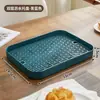Bandeja de drenagem de camada dupla, porta-copos, prateleira de armazenamento, bandeja para chá de frutas, bandeja retangular para mesa de centro da sala, bandeja de exibição, bandeja de água