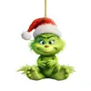 Adornos para coche temáticos del Grinch de dibujos animados transfronterizos, decoraciones para el árbol de Navidad y artículos de decoración para el hogar