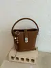 Bolso de Mano Nuevo para Mujer Primavera 2025: Bolso tipo cubo de alta gama, moderno, versátil, simple, Bolso cruzado de hombro de nicho