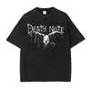 Camiseta Anime Death Note Vintage Lavada Camiseta Yagami Light