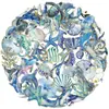 50 Peças de Adesivos para Diário com Estampagem Dourada com Criaturas Marinhas de Desenho Animado, Golfinhos, Baleias e Estrelas-do-Mar para Decoração DIY em Garrafas de Água e Guitarras