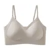 Sujetador sin costuras de gel suave tipo piel de bebé con copas fijas, cómodo y anti-flacidez, realzando y embelleciendo la espalda